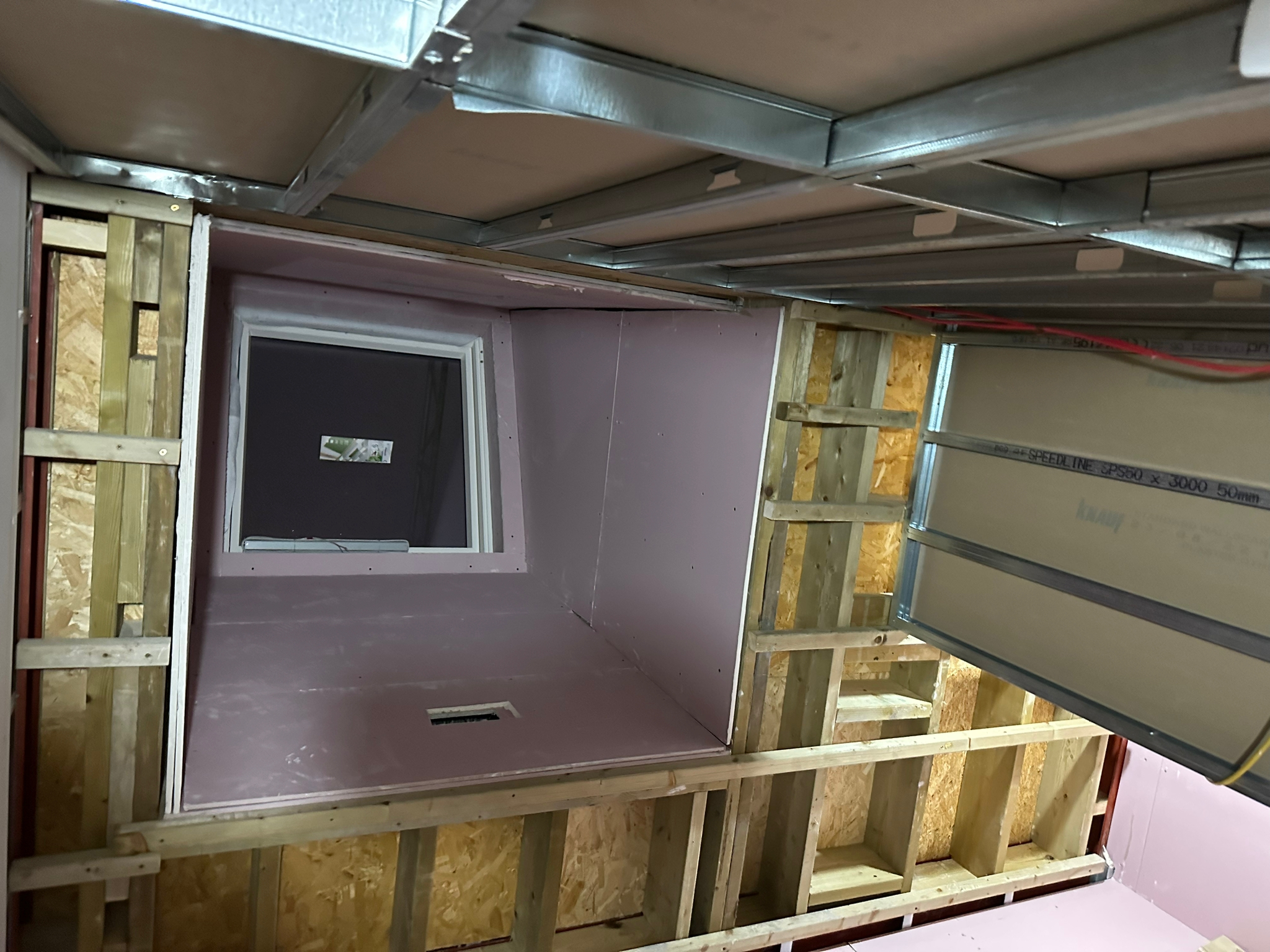 First fix drylining MEP roof light